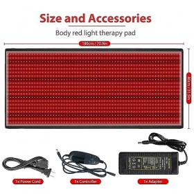 CNV Dispositif de thérapie par lumière infrarouge rouge, tapis de thérapie par lumière rouge pour tout le corps, 1280pcs 660n