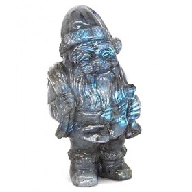 DOUPE Crystal de guérison Chanceux 5,2 Pouces Santa Claus Statue Naturel Gem Cristal Cristal Main Sculpté Pierre de guérison 