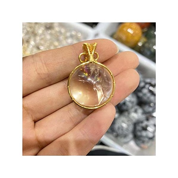 DOUPE Solde dénergie Spirit Stone Cristal Naturel Cristal Blanc Rainbow Energy Gem Pendentif Reiki Guérisseur Cadeau 1PC pou