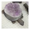 DOUPE Crystal de guérison Chanceux 1pc AMÉTHYST Naturelle GEODE GEODE STORTOISE Cristaux À LA Main Sculpté Esculpation Orneme