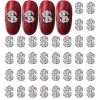 RUNRAYAY 40Pcs 3D Dollar Sign Nail Art Charms avec Strass, Clous dOngles Argentés Diamants pour Accessoires Nail Art, Décora