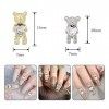 Lot de 30 strass pour nail art, en alliage brillant 3D avec cœur en cristal, décoration dongles