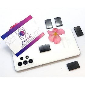 AuraGold - Ensemble de Plaques de Téléphone en Shungite | Rectangle | Lot de 5 Plaques de Protection, Bien-être, Accessoires 