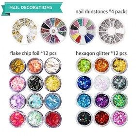 AIFAIFA 69 Kits de Nail Art, Glitter Nail Rhinestones, Accessoires de décoration Pour Nail Art