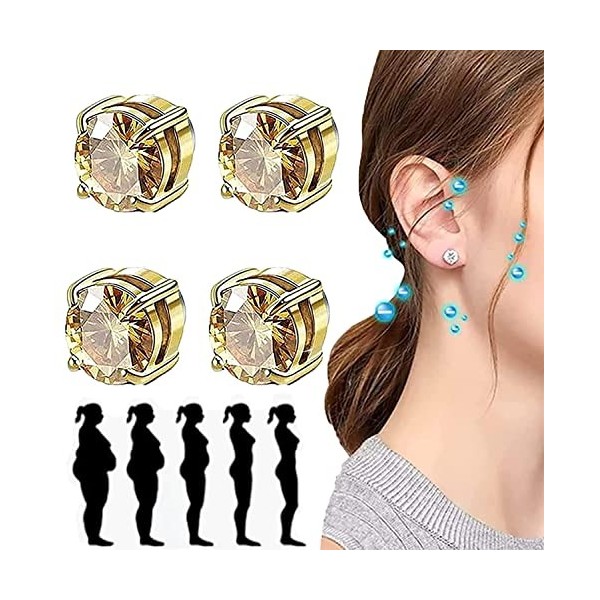 DEsiar Boucles doreilles magnétiques for Femmes, Boucles doreilles de magnétothérapie Metiz lymphvity, Perte de Poids magné