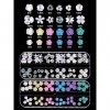 EBANKU Ongles Charmes de Fleur, 24 Grille 3D Floral Ongle Décoration Résine Fleur Ongle Nail Art Colorées Plats Ongles pour D