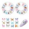 Lot de 48 mini papillons 3D en résine pour nail art, décoration dongles, accessoires 12 styles 