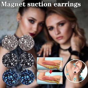 1 paire de boucles doreilles Klympha Magneology Germanium Huggie Amothea Lymphactive Studs Mag pour femmes, 8 mm