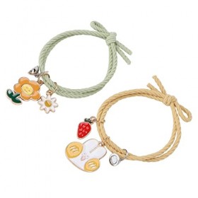 Bracelet de Couples, Corde de Tête de Bracelet Magnétique de Couples Confortable Exquis pour Femme Mari Petite Amie