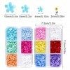 KINBOM 2 Boîtes Fleur pour Ongles 3D avec Perles de Caviar, Dos Plat 3D Fleur Ongle Nail Art Colorés Charmes dOngles Floral 