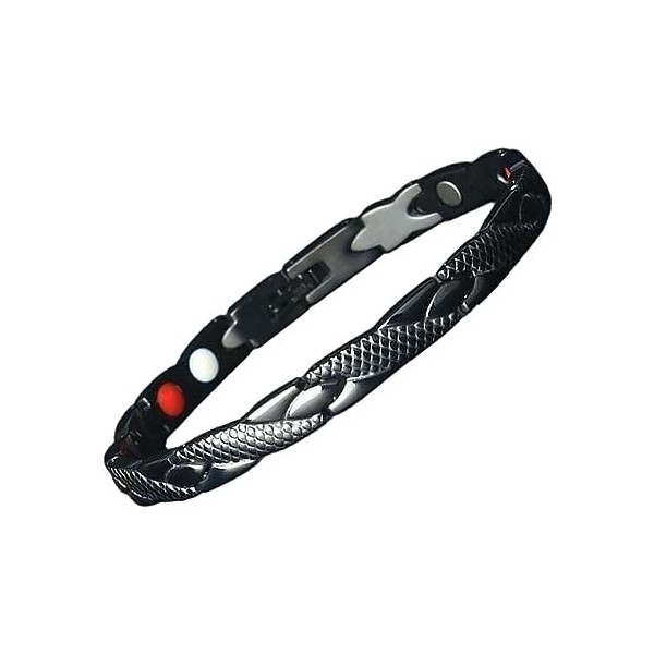 eexuujkl Bracelet magnétique Dragon pour hommes, stimule efficacement la Circulation sanguine, en alliage texturé, améliore l