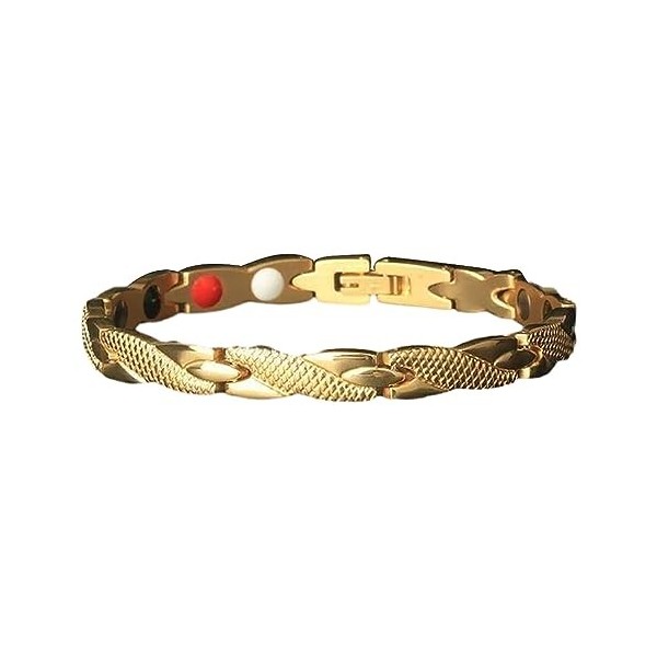 SUIOPPYUW Bracelet magnétique pour hommes avec Dragon améliore le flux sanguin Bracelets en alliage naturellement magnétiques