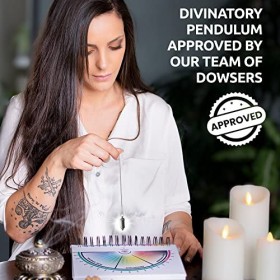 Pendule Divinatoire en Laiton Argenté | Pendule Témoin de Radiesthésie avec Chambre [𝗦𝗮𝘁𝗶𝘀𝗳𝗮𝗶𝘁 𝗼𝘂 𝗥𝗲𝗺𝗯𝗼𝘂𝗿𝘀𝗲]