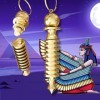 Pendule Divinatoire Egyptien de Radiesthésie ISIS GRAND FORMAT 9 spirales en Laiton doré – Pendule TEMOIN Voyance Sourcier 