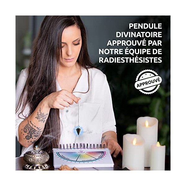 Vibratis Pendule Divinatoire de Radiesthésie Pierre OEIL DU TIGRE - Pierre de Protection & dEnracinement - taille S [𝐒𝐀𝐓𝐈𝐒𝐅𝐀