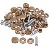 Lot de 20 pièces de fixation en métal doré de 10 mm de diamètre avec bouchon à vis pour miroir et clous décoratifs