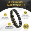 Bracelet de magnétique MagnetRX® Ultra Strength - Bracelets magnétiques à longueur réglable pour hommes noir et or 