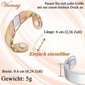 Vicmag Anneaux magnétiques en cuivre de drainage lymphatique pour femmes et hommes pour larthrite, 99.99 % cuivre pur, taill