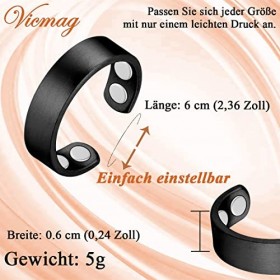 Vicmag Anneaux magnétiques en cuivre pour femmes et hommes pour larthrite, soulagement de la douleur, 100 % solide en cuivre