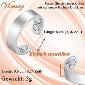 Vicmag Anneaux magnétiques en cuivre pour femmes et hommes pour larthrite, soulagement de la douleur, 100 % solide en cuivre