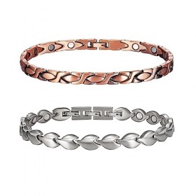 EnerCoppeX Bracelet de cheville magnétique en titane pour femme, 3500 gauss, 99 % titane et cuivre pur, contient 2 maillons s