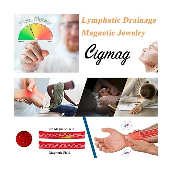 Cigmag Bracelet magnétique pour homme ultra résistant en acier titane double rangée, avec anneau magnétique attaché, outil ré