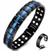 Cigmag Bracelet magnétique pour homme ultra résistant en acier titane double rangée, avec anneau magnétique attaché, outil ré