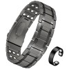 Cigmag Bracelet magnétique pour homme ultra résistant en titane pur avec trois rangs, anneau magnétique attaché, outil réglab