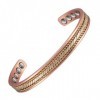 MagCopper Bracelet en cuivre tressé magnétique tricolore pour femme ou homme, bracelet manchette en cuivre réglable de 16,5 c