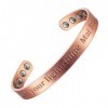 MagCopper Bracelet magnétique en cuivre pour homme ou femme, bracelet manchette en cuivre avec 8 aimants, 16,5 cm, réglable, 