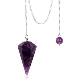 Ouubuuy Pendule Divinatoire Cristal de Roche,Pendule Radiesthesie Pierre Amethyste Afrique brütztein 