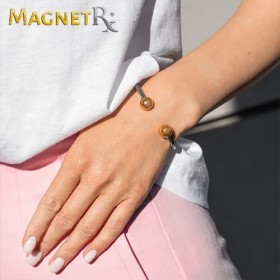 MagnetRX® torsadé Bracelet homme et femme avec 2 aimants puissants en néodyme ‒ Design tressé et réglable ‒ Bracelet en acier