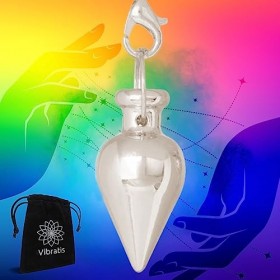 Pendule Divinatoire de Radiesthésie Goutte Argenté | Pendule de Radiesthésie Universel Géobiologie, Soin, Reiki, Divination,