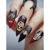 Kalolary 60 Pièces Halloween Nail Art Décorations Charmes, 3D Nail Art Charms Squelette Araignée Main Squelette Accessoires N