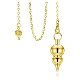 Jovivi Pendule Divinatoire en Forme de Gourde Pendule Radiesthesie Esoterisme Cône Isis Égyptien Métal Laiton Cuivre Témoin M