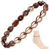 EnerCoppeX Bracelet de cheville en titane pur pour femme en titane, bracelet de cheville en titane, aimant de transport, avec