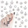 NICENEEDED 40 pièces Strass à Ongles en Alliage 3D, Diamant Couronne et Bowknot Nail Charms, Décorations de Bijoux pour Ongle