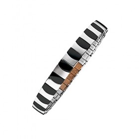 MAGNETIX WELLNESS Bracelet magnétique flexible Classix XXL I Bijoux magnétiques Noir/argenté poli I Convient toujours, même p