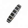 MAGNETIX WELLNESS Bracelet magnétique flexible XL I Bijoux magnétiques argenté/noir au design brillant mat I Convient toujour