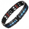 MagEnergy Titaniums Bracelet magnétique pour homme avec aimants puissants, bracelet réglable noir bleu 1 