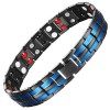 MagEnergy Titaniums Bracelet magnétique pour homme avec aimants puissants, bracelet réglable noir bleu 2 