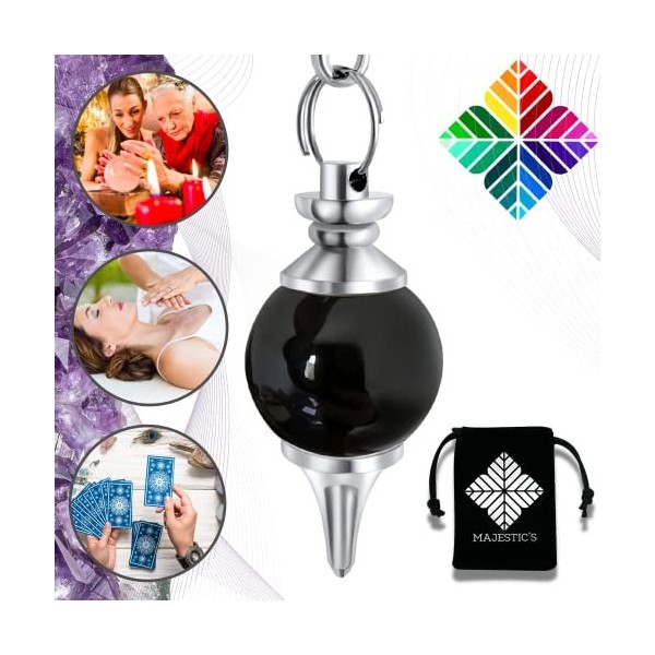 Pendule divinatoire ONYX NOIRE – Pendule de Radiesthésie Sephoroton en Pierre d’Onyx Naturelle – 14 GR [𝐆𝐀𝐑𝐀𝐍𝐓𝐈𝐄 𝐀 𝐕𝐈𝐄]