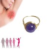 Fencelly Anneau de drainage lymphatique, pierre naturelle anti-gonflement, bague amincissante anti-stress, pour femmes et fil