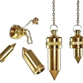 Pendule de radiesthesie Double Cylindre doré à Témoins Pendule Divinatoire Metal Ouvrant, Pendule Témoin de Radiesthésie pour