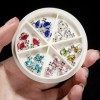 Noverlife 36PCS Planet Nail Art Charms, 3D Saturn Shaped Nail Crystal Diamonds, Multi Colors Sparkle Nail Art Rhinestones, Sh