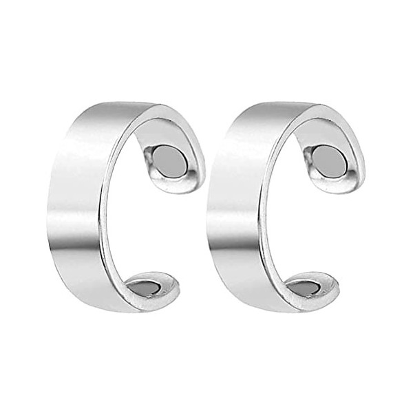 YQkoop Lot de 2 anneaux magnétiques thérapeutiques pour drainage lymphatique pour homme et femme, bague de détox magnétique p