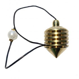 Pendule en laiton massif de 26 g - Pendentif sur cordon avec perle de poignée - Pendule Novum Générateur dénergie Orakel - P