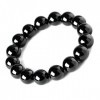 Bracelet en tourmaline noire de 12 mm pour homme,Convient pour un poignet denviron 21.6 cm de taille XL,Cristal naturel de c