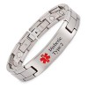 YINOX Bracelet dalerte médicale magnétique pour homme avec aimants super puissants 22 cm/13 mm, Titane, Sans pierre précieus