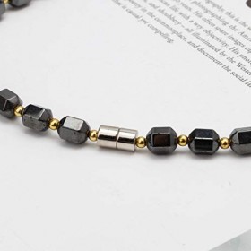RK-HYTQWR Collier de thérapie magnétique hématite Noire soulagement de la Douleur pour lépaule de larthrite du Cou, Collier
